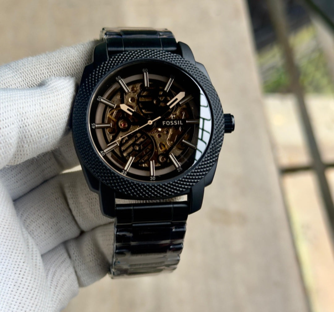 Fossil Automatic brown leather Black dial