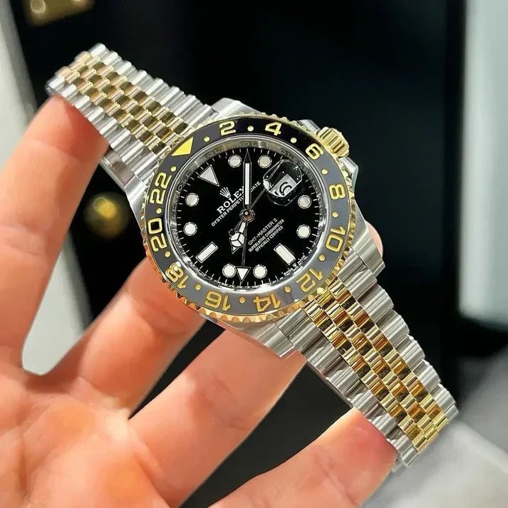 Rolex Gmt Master Gold Silver Black Metal Watch