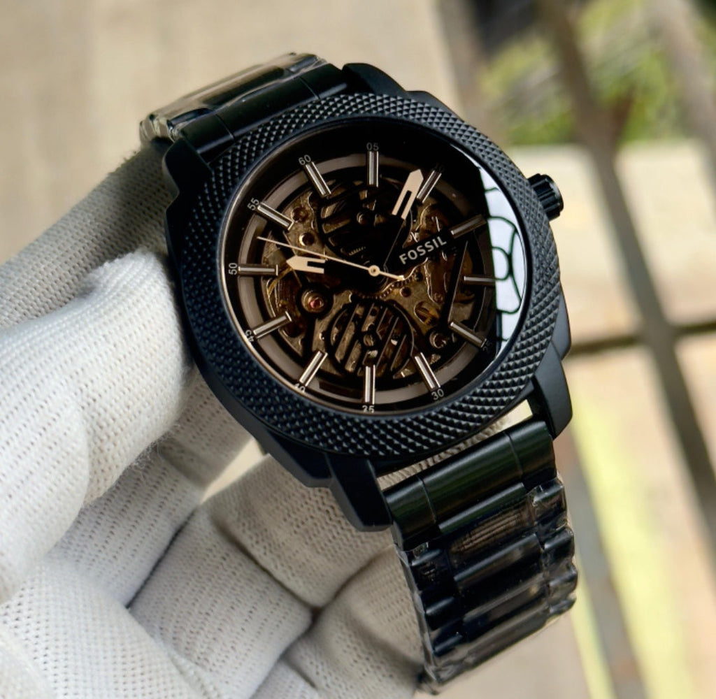 Fossil Automatic brown leather Black dial